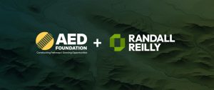 AED Foundation logo with the tagline "Constructing Pathways | Growing Opportunities" and the Randall Reilly logo